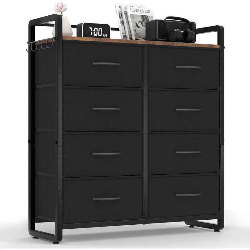 8 Drawer Storage Drawer, Black