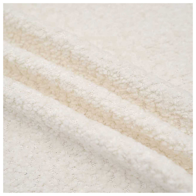 Fauteuil demi-tonneau en chenille antique blanc avec repose-pieds et coussin, siège d'appoint de style nordique pour le salon ou le bureau