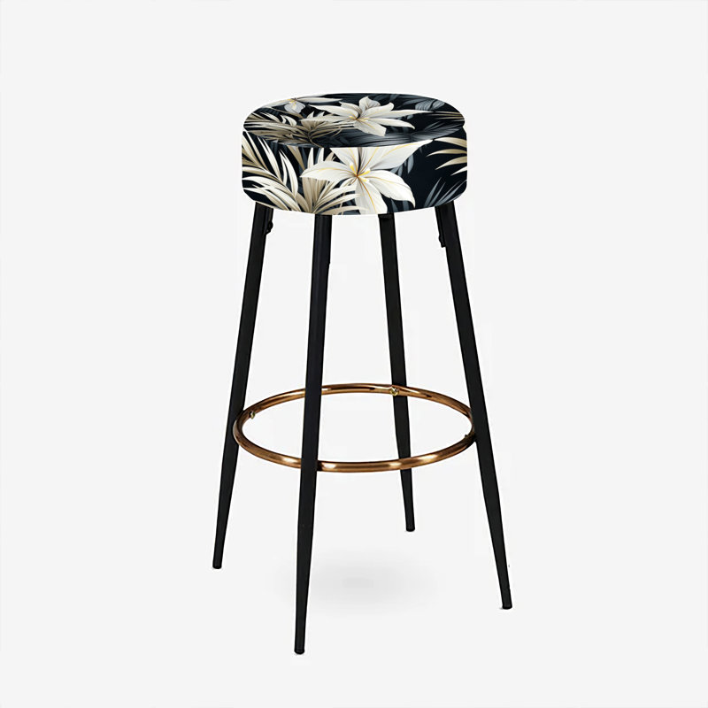 Monochrome Mirage Tropical Pattern - Tropical Bar Stools Set Of 2