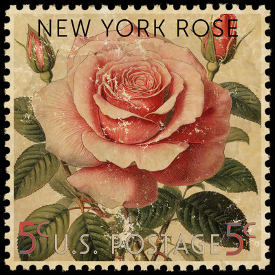 Timbre-poste «New York State Flower Rose» par Grotto Studios