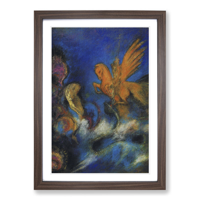 The Lighter of Dreams by Odilon Redon - Picture Frame Painting, 48cm H x 36cm W x 2cm D, Walnut