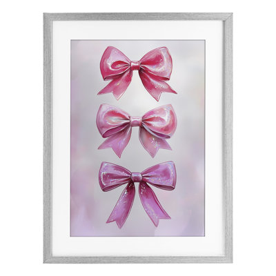 «Blush And Satin Ribbons», reproduction sous verre encadrée, design par Annabelle Hall