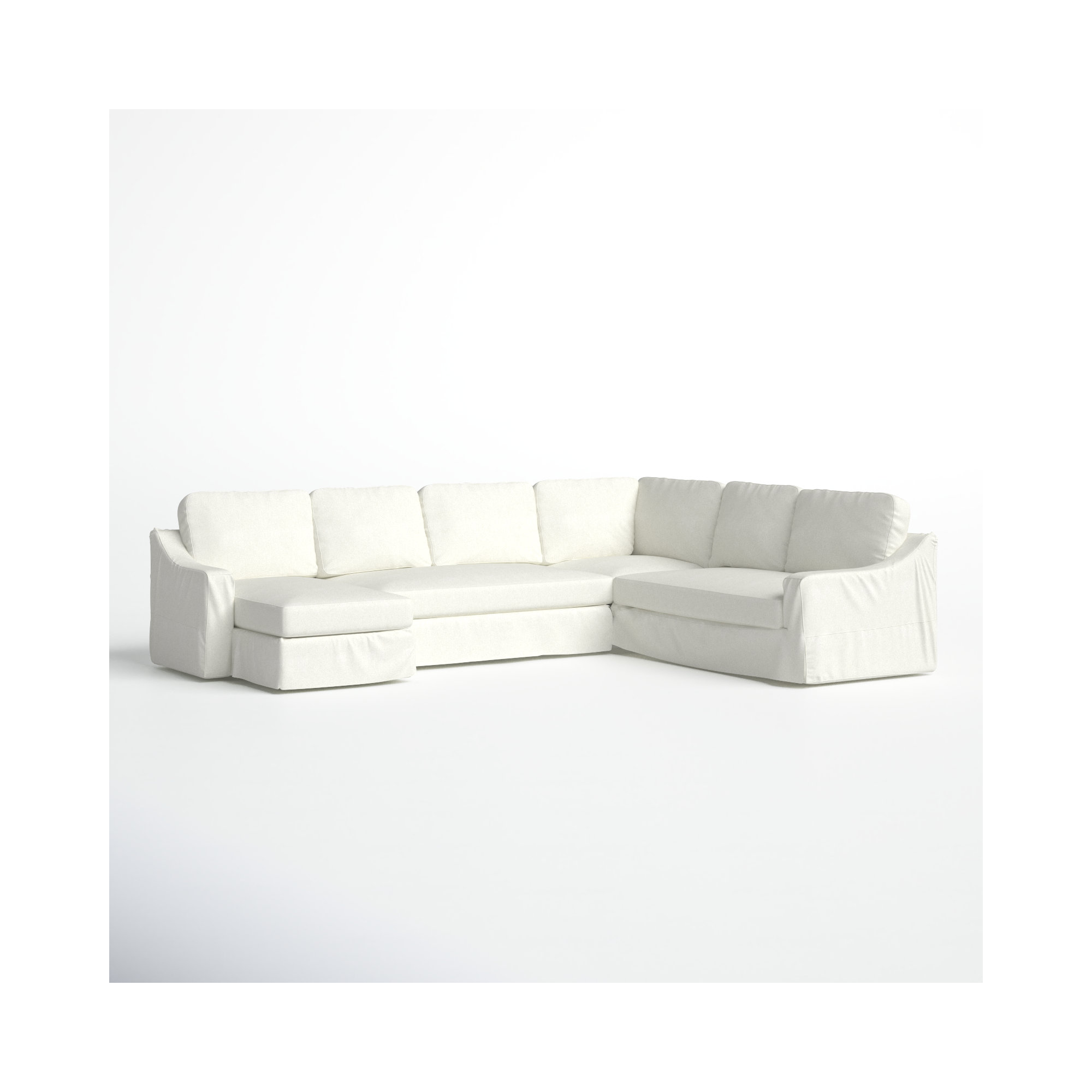 Cranbrook Upholstered U-Sectional, Left Hand Facing, Bayou Off White Canvas