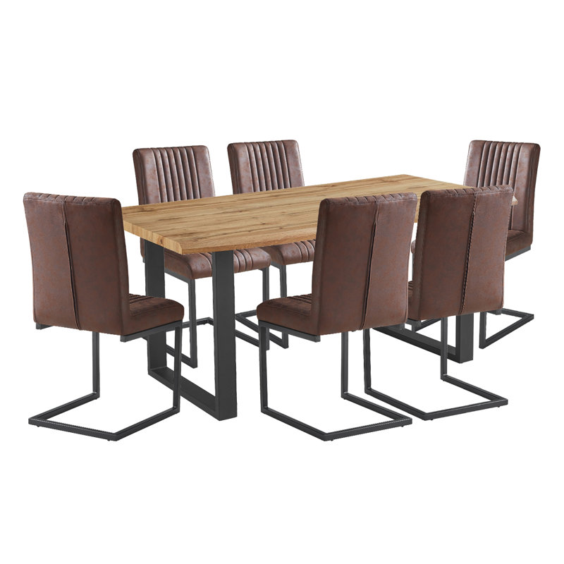 Abinadi 4 - Person Dining Set, 7 Pieces: 1 Table, 6 Chairs
