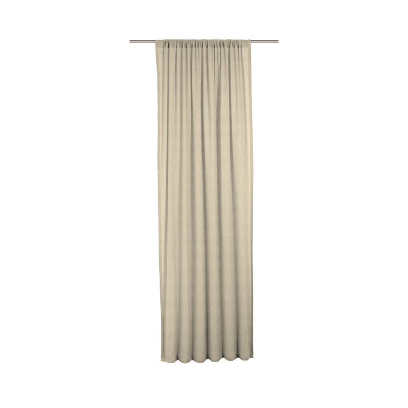 Angelinea Semi Sheer Door Curtain Single Panel, 245cm H x 135cm W, Sand
