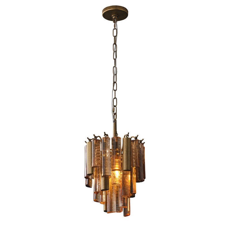Luxury 1 - Light Dimmable Vintage Amber Crystal-Like Glass Pendant Light(Bulb Included)