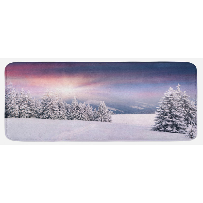 Tapis de cuisine multicolore à motif de neige