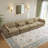 Maelina 4 - Piece Upholstered Camel Corduroy Modular Sectional Sofa with Pillow Back and Solid Wood Legs-268349936-244594880