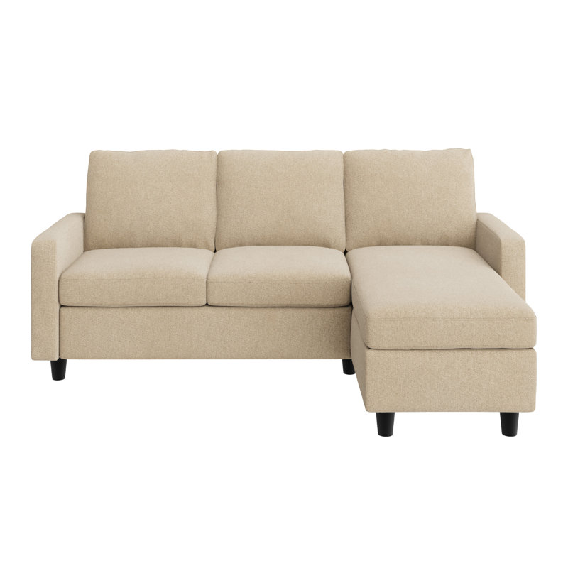 Canapé modulaire réversible en L rembourré, Beige