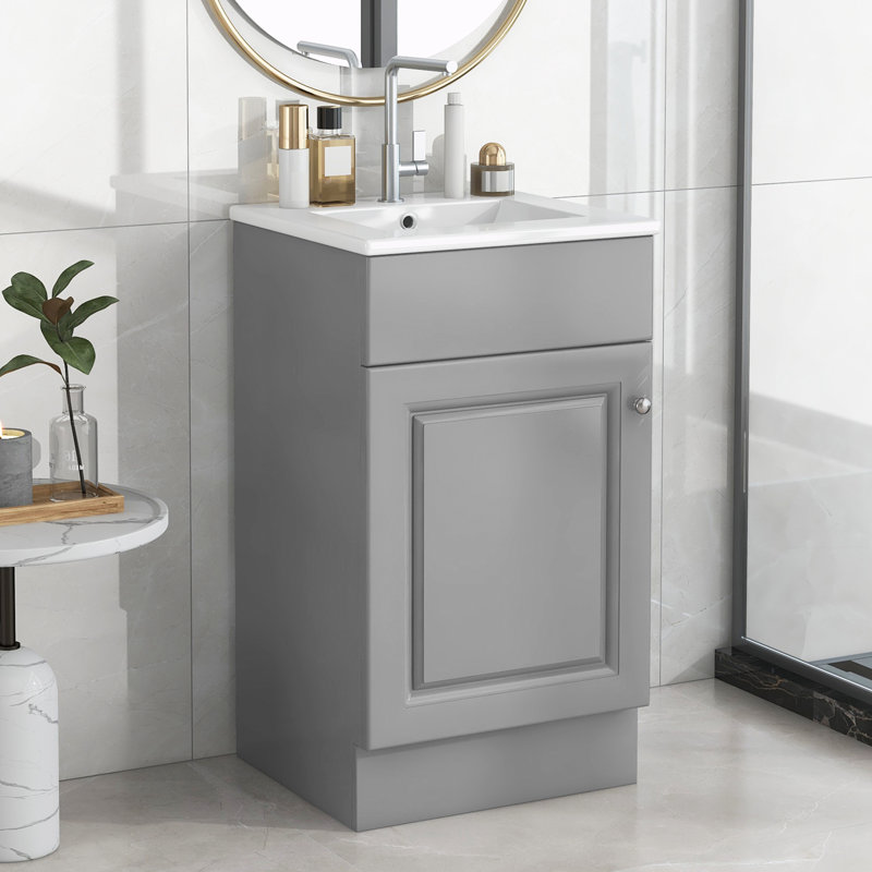 18" Bathroom Vanity with Sink, Gray