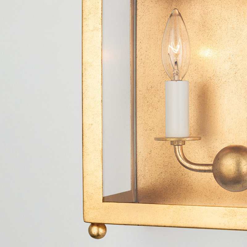 Leigh 4-Light Foyer Pendant, 18.63" H x 11.5" W x 11.5" D, Vintage Gold Leaf, Clear