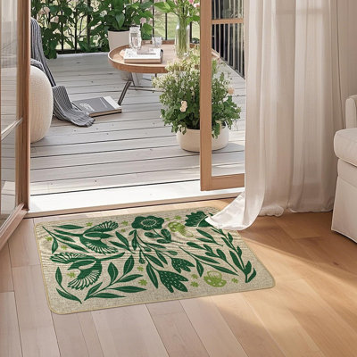 Tapis d'intérieur / extérieur à profil bas Floral Summer