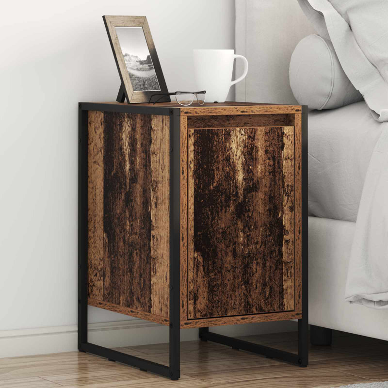 39.5cm W Manufactured Wood Bedside Table, Old Wood