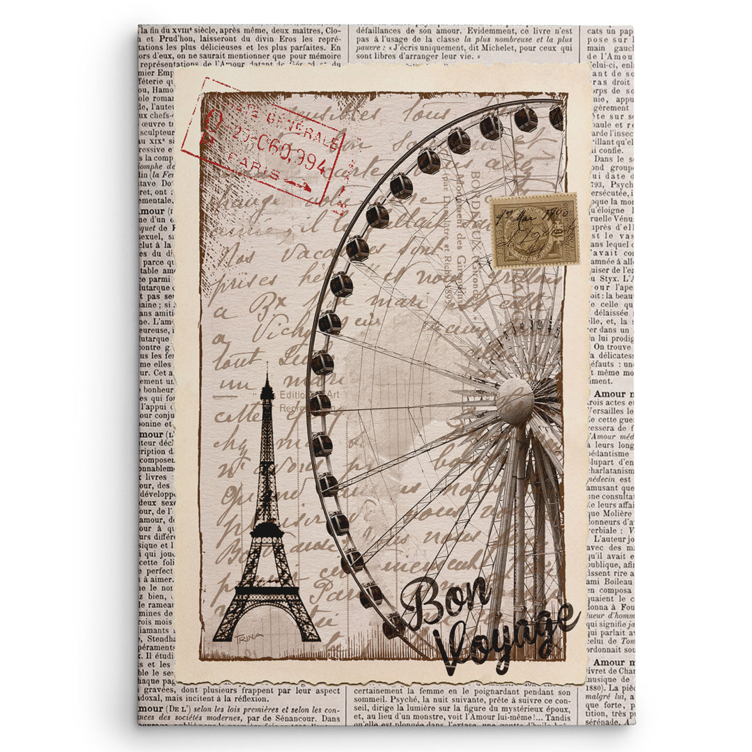 Bon Voyage by Katrina Craven - Graphic Art Print on Canvas Wexford Home 