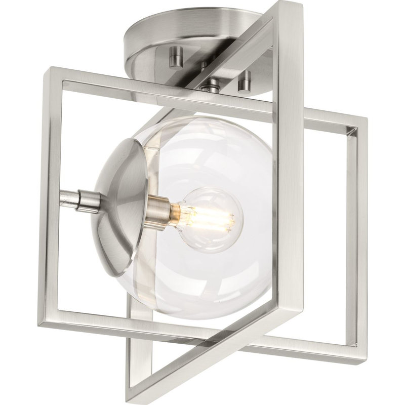 Deaton Glass Semi-Flush Mount Light, Brushed Nickel