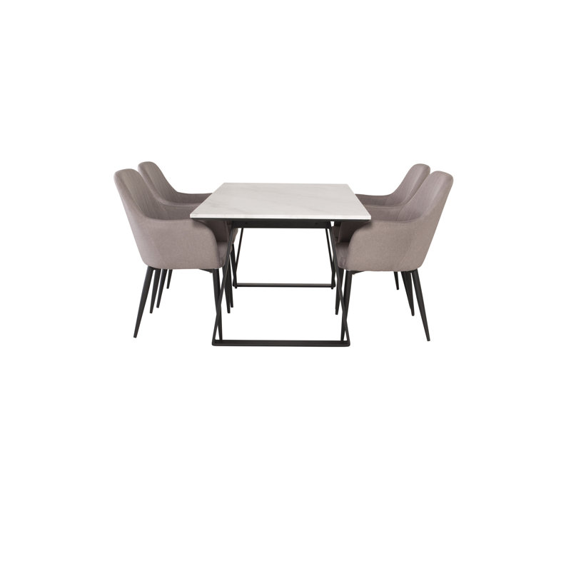 Moorebank 4 - Person Dining Set, Grey, Grey