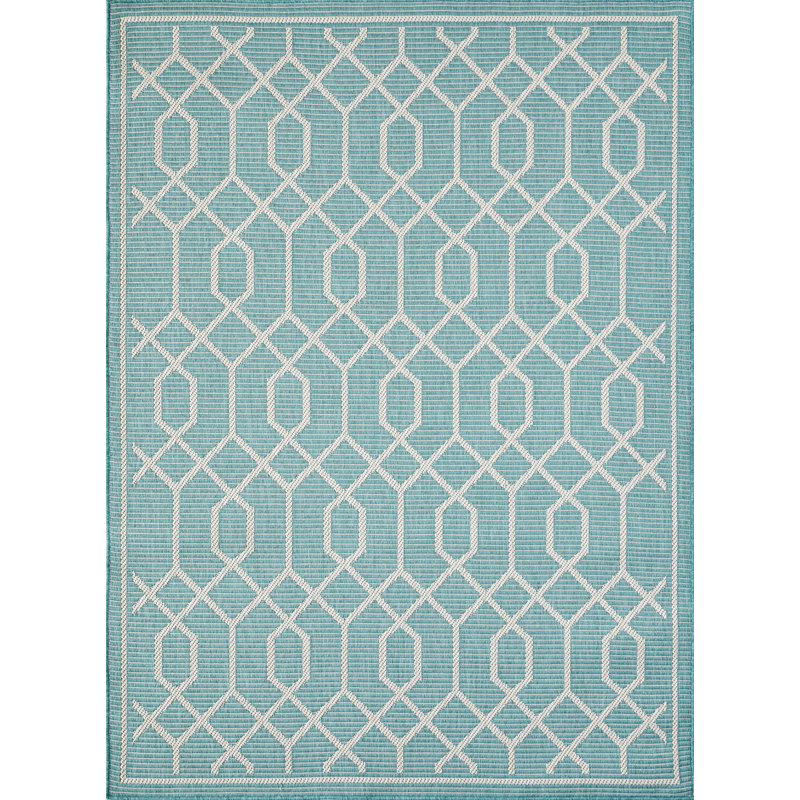Annie-Jane Washable Geometric Indoor / Outdoor Rug, Rectangle 5'3" x 7'3"