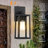 Schlesinger Black Metal Glass Lampshade Dusk to Dawn Sensor  Outdoor Wall Lamp-2052991374