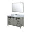 Meuble-lavabo gris cendre 48 po X P 22 po D, comptoir en quartz blanc, ensemble de robinets et Miroir-117982713-117982715