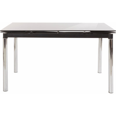 Stallone Extendable Glass Top Metal Base Dining Table