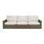 Dumont 1-Piece Wicker Patio 3-Seater Sofa With Beige Cushions