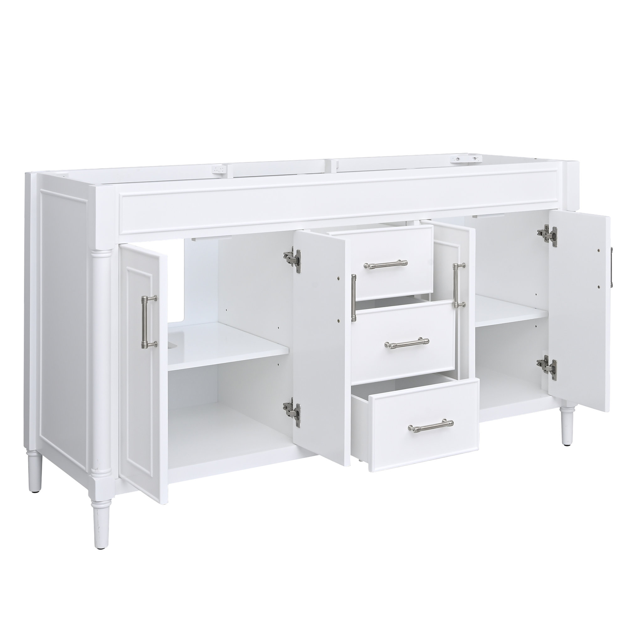 Addison 60'' Double Bathroom Vanity Base, White