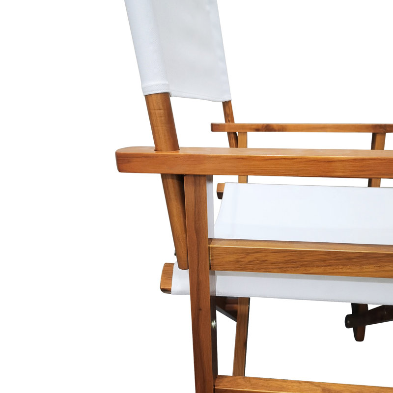 2Pcs Folding Wooden Chairs With Canvas Seat - White. And Long-Lasting, Made Of Populus Wood. Breathable Easy To Clean Canvas. High Bearing Capacity For Different Users. Foldable Storage Transport.