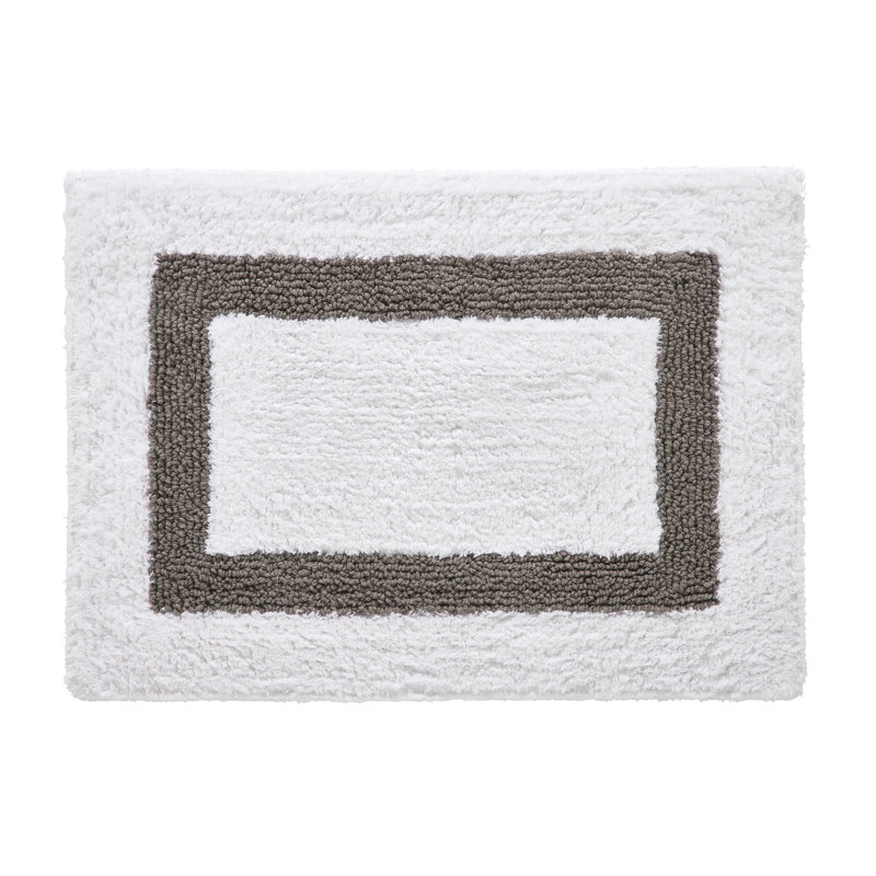 Atle Reversible Cotton Tufted Bath Rug Set, 3PC (17" x 24" | 24" x 40" | 20" x 60"), White/Gray