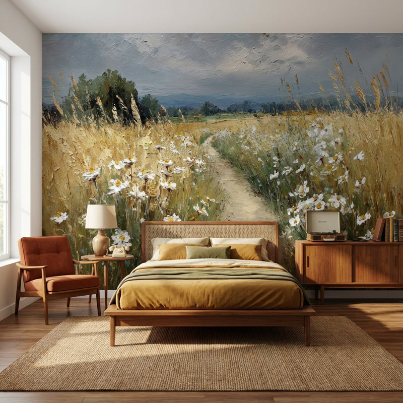 Papier peint paysage mural Wildflowers, Textured Non-Pasted, 140"x108"
