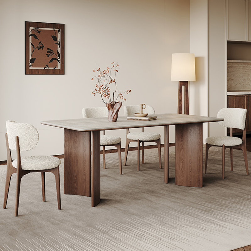 Ensemble de table de salle à manger européen moderne et minimaliste, H 29,5 po x L 70,8 po x l 35,4 po