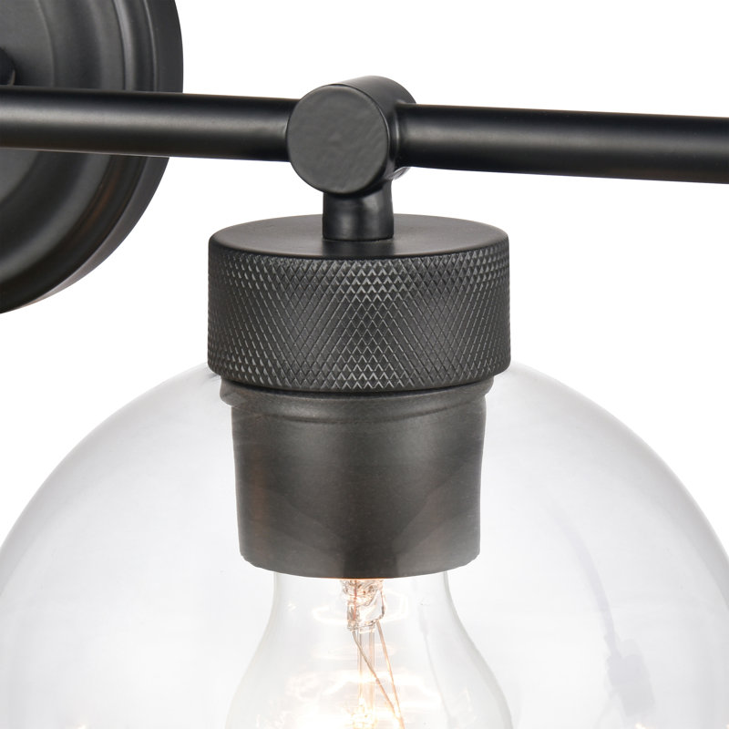 Breakwater Bay Aeyla 4 Light Vanity with Clear Glass Shade, Matte Black