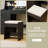 Vanity Set With Mirror And Lights Dressing Table And Chair 4 Drawers 3 Open Shelves Black
