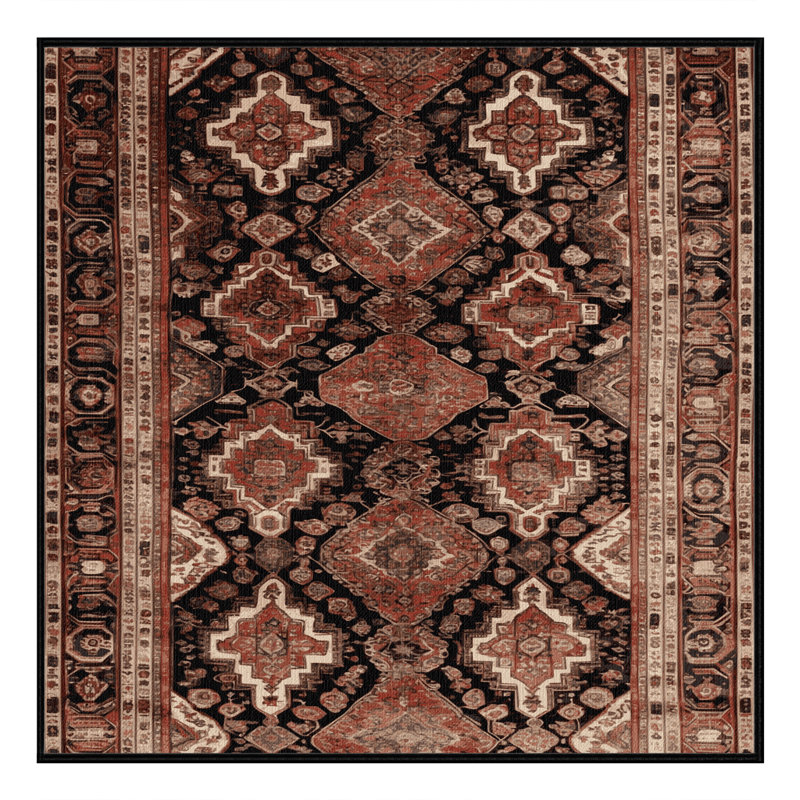 Tapis brun lavable à la machine, Carré 7 pi