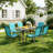Patio Dining Set For 6, Outdoor Table And Chairs W/1.69?Umbrella Hole, All Weather Patio Furniture Set, 30"X 55" Table And Stackable PVC-coated polyester Chair, For Lawn, Deck (Umbrella Not Included)-1886006100-1896788678