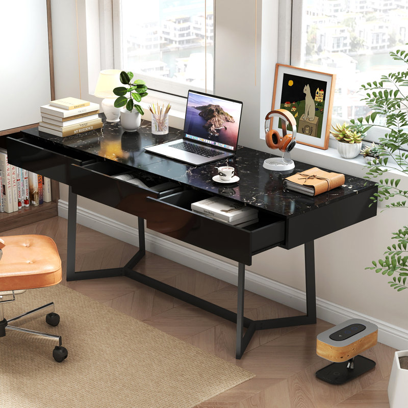Modern Black 70.87" Computer Desk