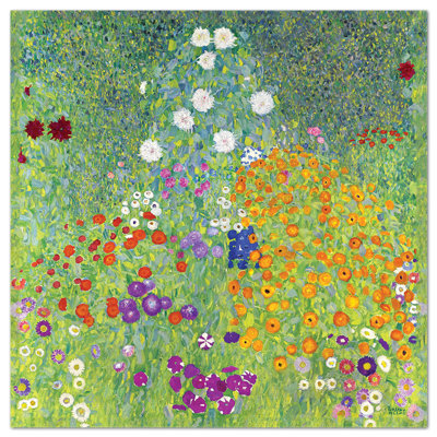 Flower Garden by Gustav Klimt - No Frame Painting on Plastic / Acrylic