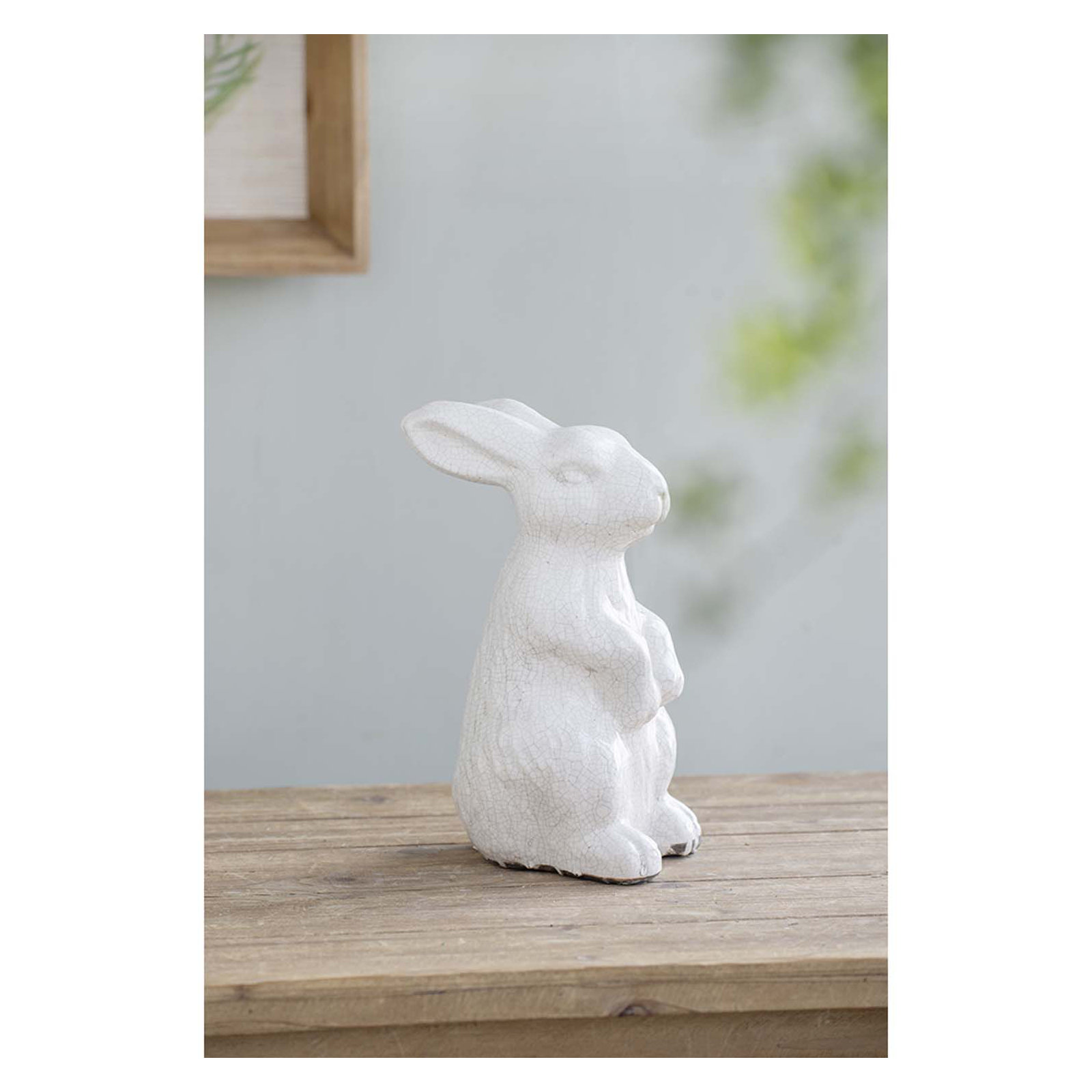 Glazed Standing Rabbit Statue