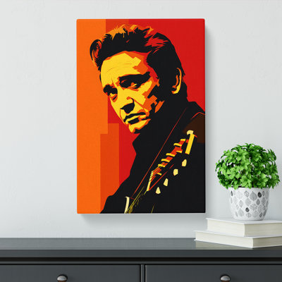 Johnny Cash Minimalism - Single Picture Frame Art Prints - Wrapped Canvas