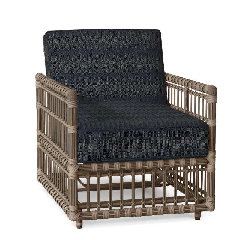 Newport Patio Chair with Cushions, Welt, Newport #66 Burlap, Dove Sunbrella® Linen