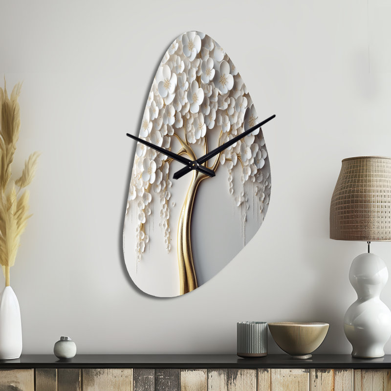 Horloge murale Bunner White Orchid Tree Garden Of Branches VII, Moyenne