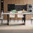 Rectangular Marble & Sintered Stone Dining Table with Double Pedestals-44161493
