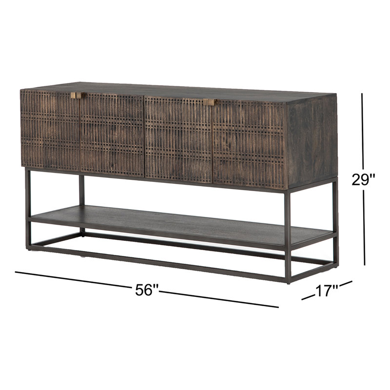 Kelby 56'' W Solid Wood Console Table, Brown