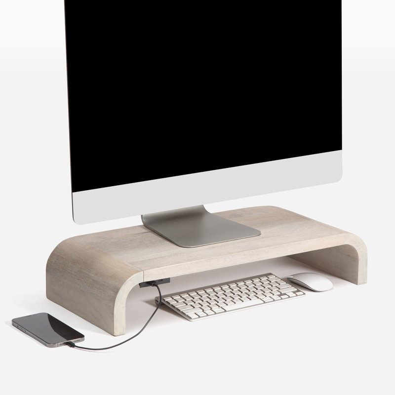 Support pour écran avec port USB Basnett, Noir