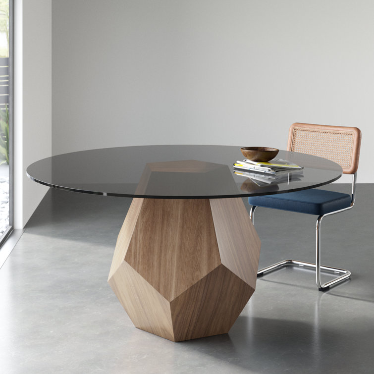 Avanicole Round Glass Top Dining Table