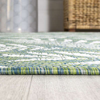 Tapis crème / vert Kelita Nevis Palm Frond