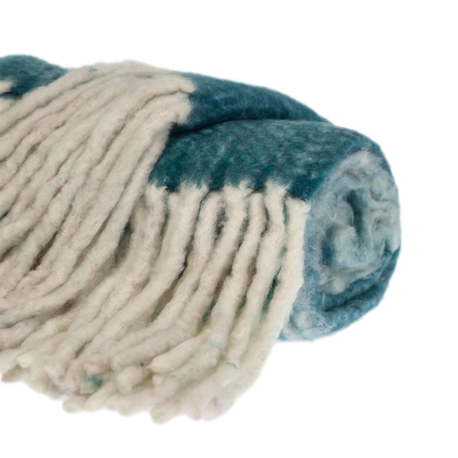 Ixia Knit Wool Blend Throw Blanket, Aqua