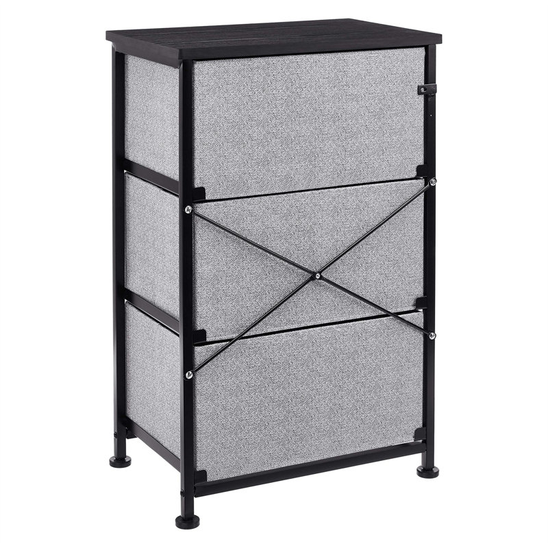 Taliaferro 41cm W 3 - Drawer Chest of Drawers, Black