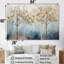 Minimalisme, arbres dorés et bleus scène VI - ensemble d'art mural sur toile-752529282-752529294