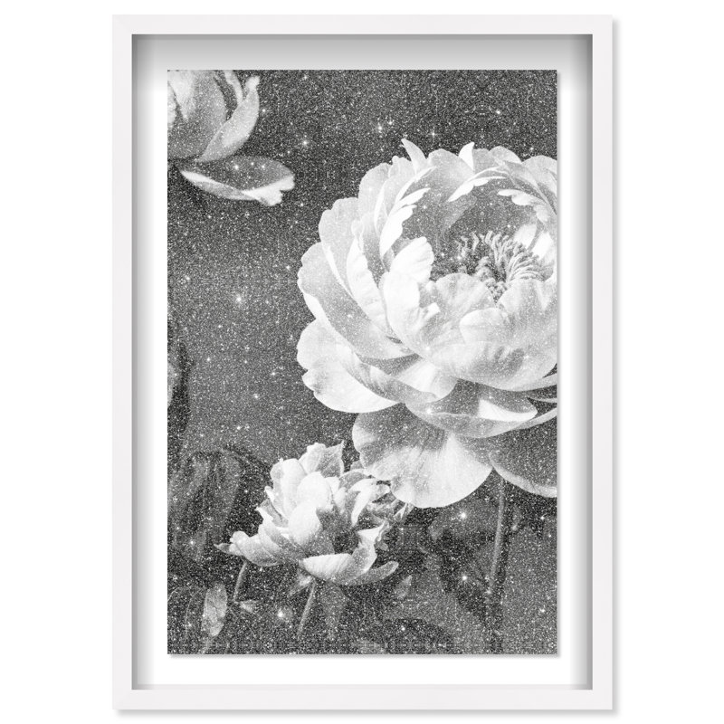 Still Peony Print by Oliver Gal, 25.5" H x 17.5" W, White Shadowbox