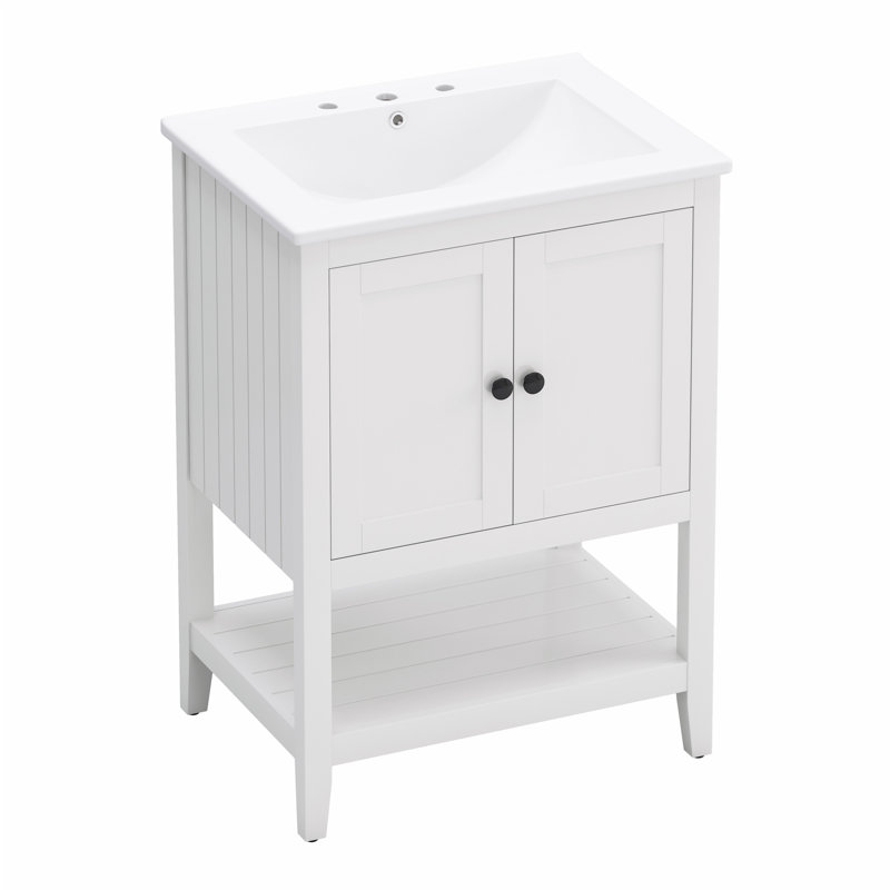 Meuble-lavabo 24 po avec lavabo, 24", Blanc